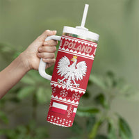 Poland Christmas Tumbler With Handle Emblem With Flag Style - Wonder Print Shop