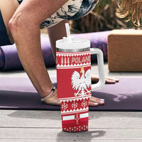 Poland Christmas Tumbler With Handle Emblem With Flag Style - Wonder Print Shop