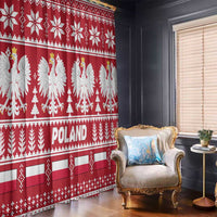 Poland Christmas Window Curtain Emblem With Flag Style - Wonder Print Shop