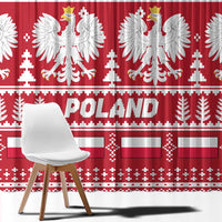 Poland Christmas Window Curtain Emblem With Flag Style - Wonder Print Shop