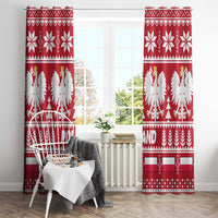 Poland Christmas Window Curtain Emblem With Flag Style - Wonder Print Shop