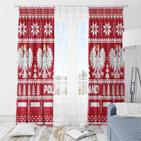 Poland Christmas Window Curtain Emblem With Flag Style - Wonder Print Shop