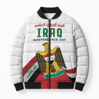 Iraq Independence Day Bomber Puffer Jacket Coat Of Arms With Flag Style