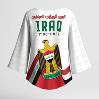 Iraq Independence Day Kimono Sleeve Blouse Coat Of Arms With Flag Style