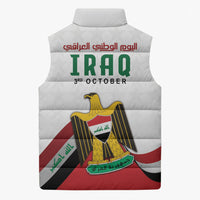 Iraq Independence Day Sleeveless Puffer Jacket Coat Of Arms With Flag Style