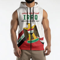 Iraq Independence Day Sleeveless Zip Hoodie Coat Of Arms With Flag Style