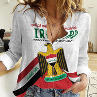 Iraq Independence Day Women Casual Shirt Coat Of Arms With Flag Style