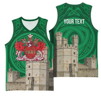 Personalized Caernarfonshire Wales Basketball Jersey Caernarfon Castle and Emblem Celtic Style - Wonder Print Shop