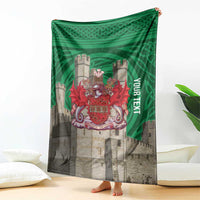 Personalized Caernarfonshire Wales Blanket Caernarfon Castle and Emblem Celtic Style - Wonder Print Shop