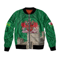 Personalized Caernarfonshire Wales Bomber Jacket Caernarfon Castle and Emblem Celtic Style - Wonder Print Shop