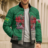 Personalized Caernarfonshire Wales Bomber Puffer Jacket Caernarfon Castle and Emblem Celtic Style - Wonder Print Shop