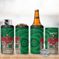 Personalized Caernarfonshire Wales 4 in 1 Can Cooler Tumbler Caernarfon Castle and Emblem Celtic Style - Wonder Print Shop