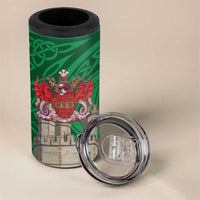 Personalized Caernarfonshire Wales 4 in 1 Can Cooler Tumbler Caernarfon Castle and Emblem Celtic Style - Wonder Print Shop