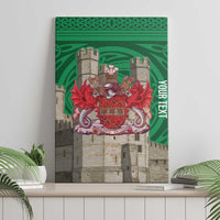 Personalized Caernarfonshire Wales Canvas Wall Art Caernarfon Castle and Emblem Celtic Style - Wonder Print Shop