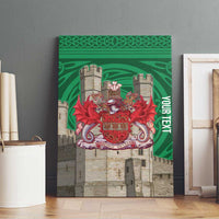 Personalized Caernarfonshire Wales Canvas Wall Art Caernarfon Castle and Emblem Celtic Style - Wonder Print Shop