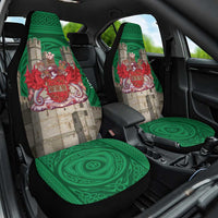 Personalized Caernarfonshire Wales Car Seat Cover Caernarfon Castle and Emblem Celtic Style - Wonder Print Shop