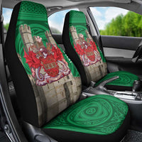 Personalized Caernarfonshire Wales Car Seat Cover Caernarfon Castle and Emblem Celtic Style - Wonder Print Shop
