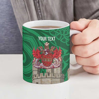 Personalized Caernarfonshire Wales Ceramic Mug Caernarfon Castle and Emblem Celtic Style - Wonder Print Shop