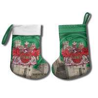 Personalized Caernarfonshire Wales Christmas Stocking Caernarfon Castle and Emblem Celtic Style - Wonder Print Shop