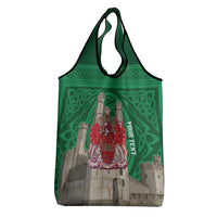 Personalized Caernarfonshire Wales Grocery Bag Caernarfon Castle and Emblem Celtic Style - Wonder Print Shop