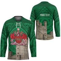 Personalized Caernarfonshire Wales Hockey Jersey Caernarfon Castle and Emblem Celtic Style - Wonder Print Shop