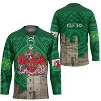 Personalized Caernarfonshire Wales Hockey Jersey Caernarfon Castle and Emblem Celtic Style - Wonder Print Shop