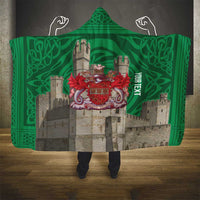 Personalized Caernarfonshire Wales Hooded Blanket Caernarfon Castle and Emblem Celtic Style - Wonder Print Shop