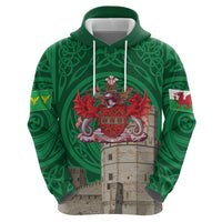 Personalized Caernarfonshire Wales Hoodie Caernarfon Castle and Emblem Celtic Style - Wonder Print Shop