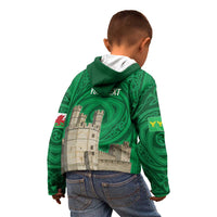 Personalized Caernarfonshire Wales Kid Hoodie Caernarfon Castle and Emblem Celtic Style - Wonder Print Shop