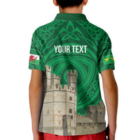 Personalized Caernarfonshire Wales Kid Polo Shirt Caernarfon Castle and Emblem Celtic Style - Wonder Print Shop
