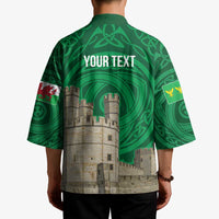 Personalized Caernarfonshire Wales Kimono Caernarfon Castle and Emblem Celtic Style - Wonder Print Shop