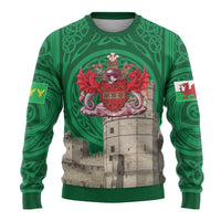 Personalized Caernarfonshire Wales Ugly Christmas Sweater Caernarfon Castle and Emblem Celtic Style - Wonder Print Shop
