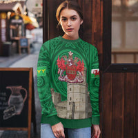 Personalized Caernarfonshire Wales Ugly Christmas Sweater Caernarfon Castle and Emblem Celtic Style - Wonder Print Shop
