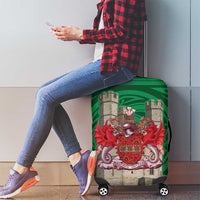 Personalized Caernarfonshire Wales Luggage Cover Caernarfon Castle and Emblem Celtic Style - Wonder Print Shop