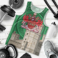 Personalized Caernarfonshire Wales Men Tank Top Caernarfon Castle and Emblem Celtic Style - Wonder Print Shop