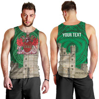 Personalized Caernarfonshire Wales Men Tank Top Caernarfon Castle and Emblem Celtic Style - Wonder Print Shop