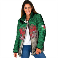 Personalized Caernarfonshire Wales Padded Jacket Caernarfon Castle and Emblem Celtic Style - Wonder Print Shop