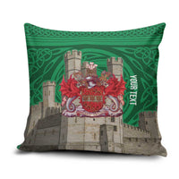 Personalized Caernarfonshire Wales Pillow Cover Caernarfon Castle and Emblem Celtic Style - Wonder Print Shop
