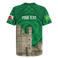 Personalized Caernarfonshire Wales Rugby Jersey Caernarfon Castle and Emblem Celtic Style - Wonder Print Shop