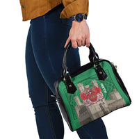 Personalized Caernarfonshire Wales Shoulder Handbag Caernarfon Castle and Emblem Celtic Style - Wonder Print Shop