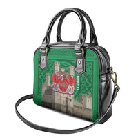 Personalized Caernarfonshire Wales Shoulder Handbag Caernarfon Castle and Emblem Celtic Style - Wonder Print Shop