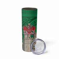 Personalized Caernarfonshire Wales Skinny Tumbler Caernarfon Castle and Emblem Celtic Style - Wonder Print Shop