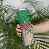 Personalized Caernarfonshire Wales Skinny Tumbler Caernarfon Castle and Emblem Celtic Style - Wonder Print Shop