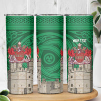 Personalized Caernarfonshire Wales Skinny Tumbler Caernarfon Castle and Emblem Celtic Style - Wonder Print Shop