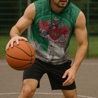 Personalized Caernarfonshire Wales Sleeveless Hoodie Caernarfon Castle and Emblem Celtic Style - Wonder Print Shop