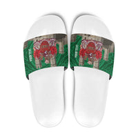 Personalized Caernarfonshire Wales Slide Sandals Caernarfon Castle and Emblem Celtic Style - Wonder Print Shop
