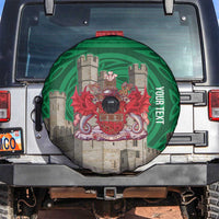 Personalized Caernarfonshire Wales Spare Tire Cover Caernarfon Castle and Emblem Celtic Style - Wonder Print Shop