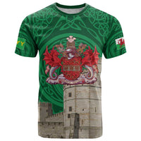 Personalized Caernarfonshire Wales T Shirt Caernarfon Castle and Emblem Celtic Style - Wonder Print Shop