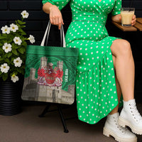 Personalized Caernarfonshire Wales Tote Bag Caernarfon Castle and Emblem Celtic Style - Wonder Print Shop