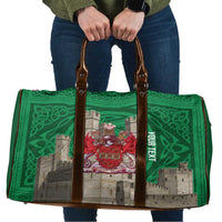 Personalized Caernarfonshire Wales Travel Bag Caernarfon Castle and Emblem Celtic Style - Wonder Print Shop